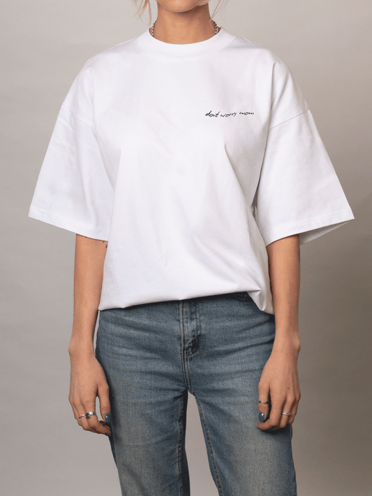 White Oversized T - Side Logo